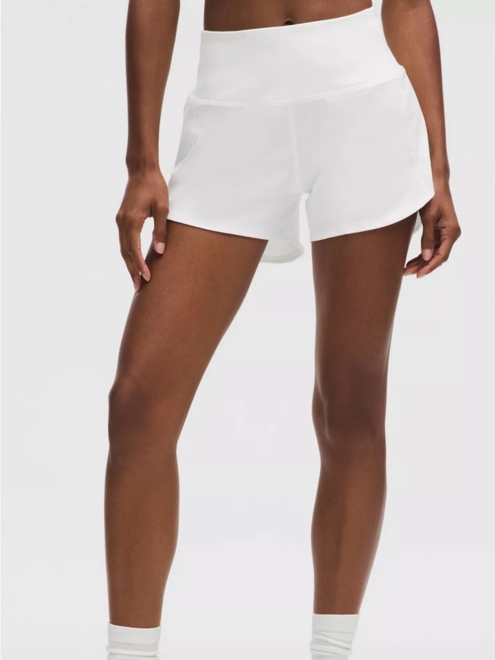 lululemon athletica Speed Up High-Rise 4” White Athletic Shorts Hotty Hot shorts